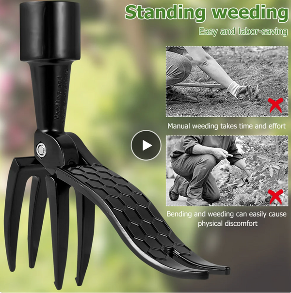 The Original Stand Up Weed Puller Tool - Easily Remove Weeds Without Bending, Pulling, or Kneeling - The Blue Fox